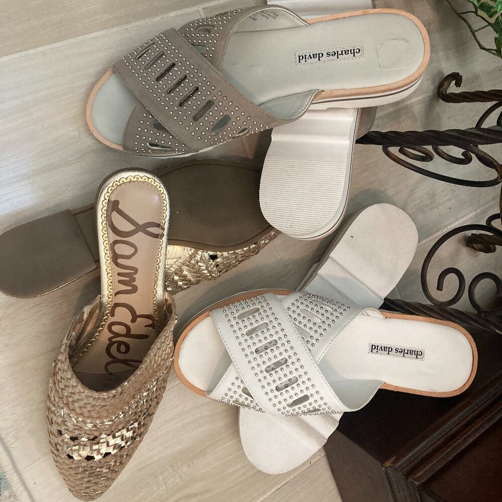 Chas David/Edelman Sandals 3-Pair Set